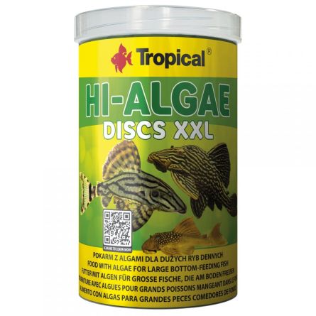 Comida para loricáridos grandes Hi-Algae discs XXL 1000ml de Tropical